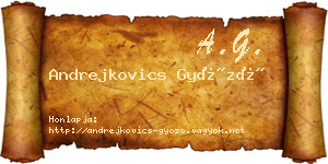 Andrejkovics Győző névjegykártya