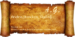 Andrejkovics Győző névjegykártya