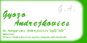 gyozo andrejkovics business card